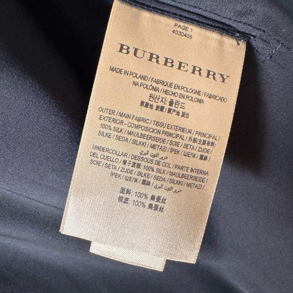 Burberry Black Silk Trent Regimental Jacket Size 6 - Picture 13 of 16
